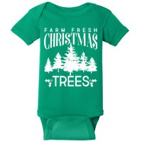 Vintage Farm Fresh Christmas Trees Baby Bodysuit