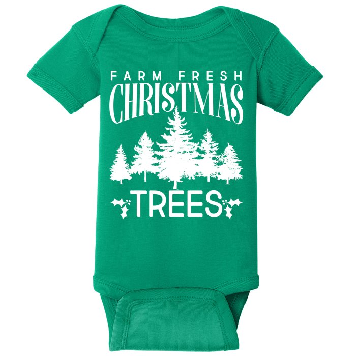 Vintage Farm Fresh Christmas Trees Baby Bodysuit