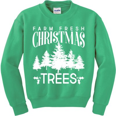 Vintage Farm Fresh Christmas Trees Kids Sweatshirt
