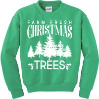 Vintage Farm Fresh Christmas Trees Kids Sweatshirt