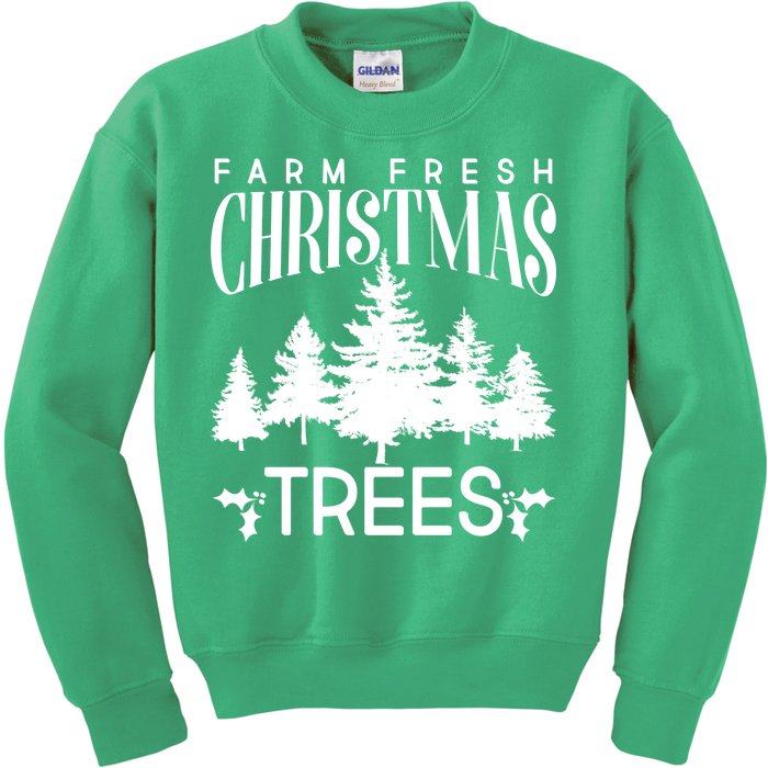 Vintage Farm Fresh Christmas Trees Kids Sweatshirt