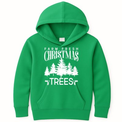 Vintage Farm Fresh Christmas Trees Kids Hoodie