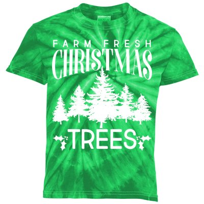 Vintage Farm Fresh Christmas Trees Kids Tie-Dye T-Shirt