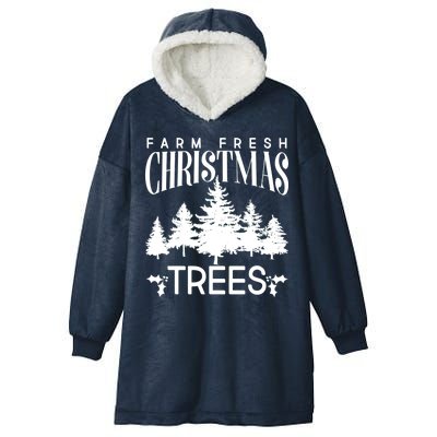 Vintage Farm Fresh Christmas Trees Hooded Wearable Blanket