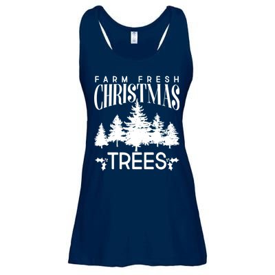 Vintage Farm Fresh Christmas Trees Ladies Essential Flowy Tank