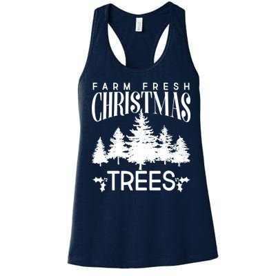 Vintage Farm Fresh Christmas Trees Women's Racerback Tank