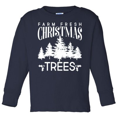 Vintage Farm Fresh Christmas Trees Toddler Long Sleeve Shirt