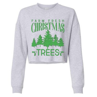 Vintage Farm Fresh Christmas Trees Cropped Pullover Crew