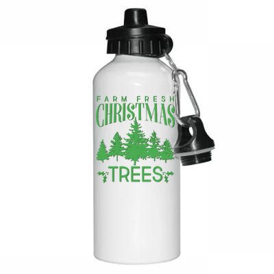 Vintage Farm Fresh Christmas Trees Aluminum Water Bottle