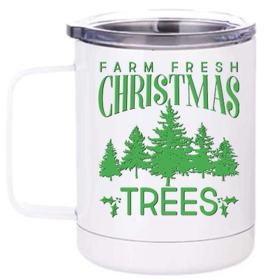 Vintage Farm Fresh Christmas Trees 12 oz Stainless Steel Tumbler Cup