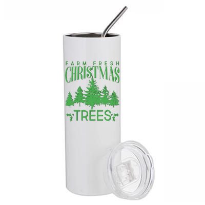 Vintage Farm Fresh Christmas Trees Stainless Steel Tumbler