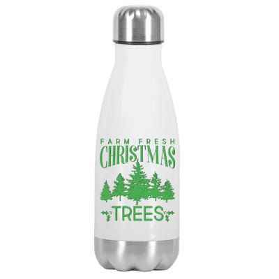 Vintage Farm Fresh Christmas Trees Stainless Steel Insulated Water Bottle