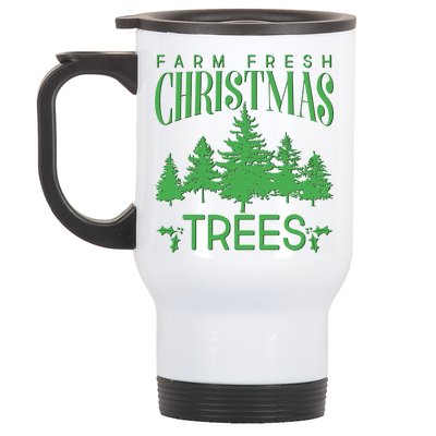 Vintage Farm Fresh Christmas Trees Stainless Steel Travel Mug