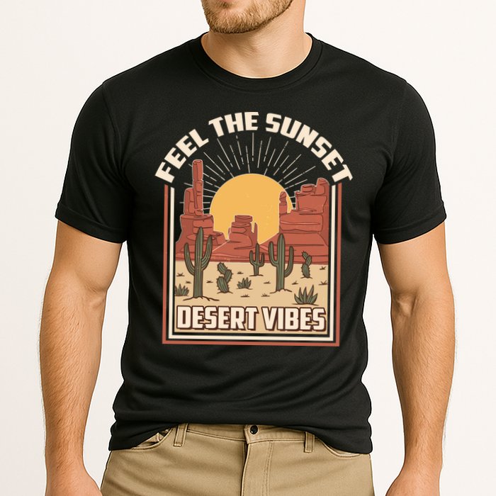 Vintage Feel The Sunset Desert Vibes Performance Shirt