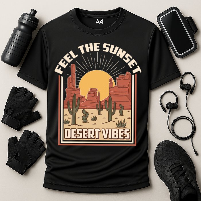 Vintage Feel The Sunset Desert Vibes Performance Shirt