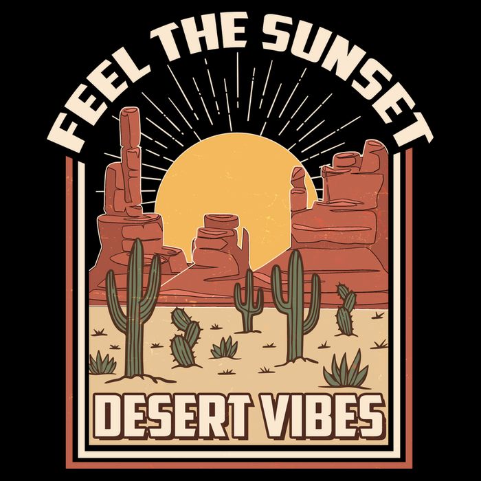 Vintage Feel The Sunset Desert Vibes Backpack