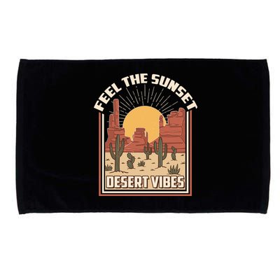 Vintage Feel The Sunset Desert Vibes Microfiber Hand Towel