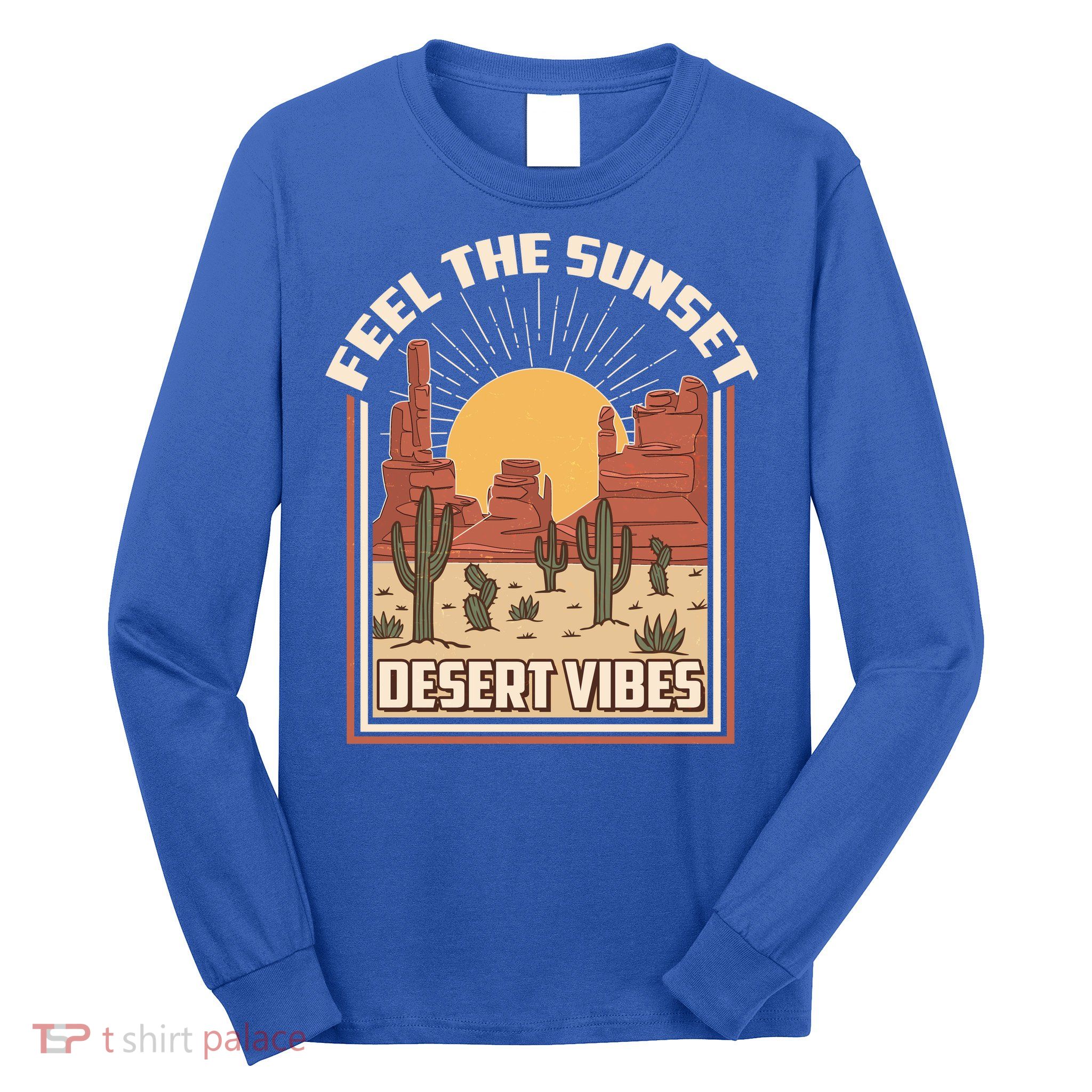 Vintage Feel The Sunset Desert Vibes Long Sleeve Shirt