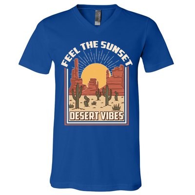 Vintage Feel The Sunset Desert Vibes V-Neck T-Shirt