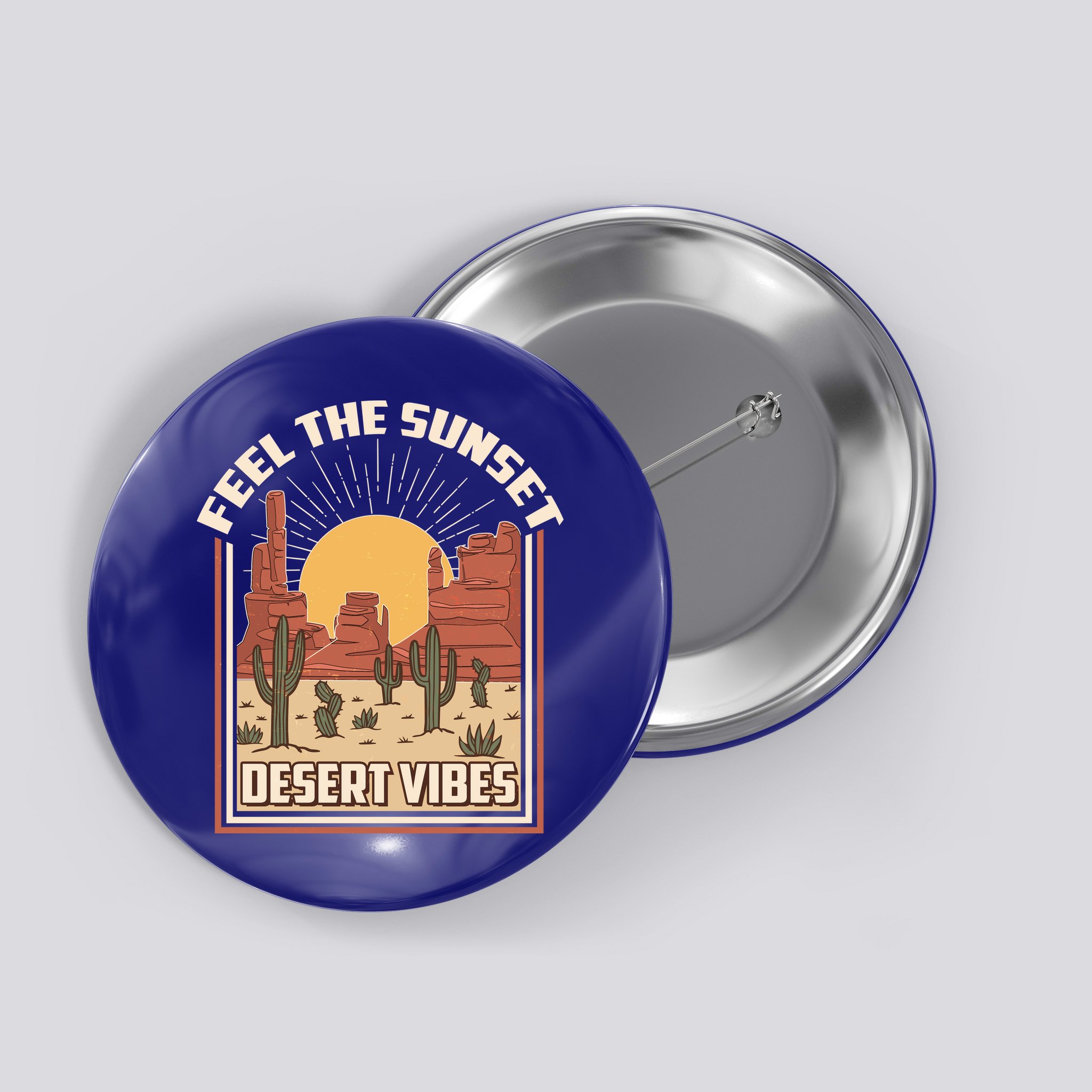 Vintage Feel The Sunset Desert Vibes Button