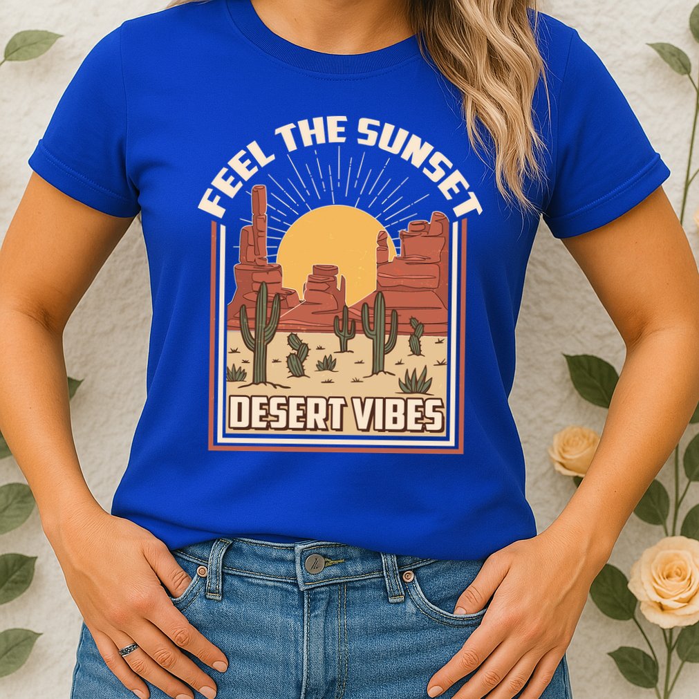 Vintage Feel The Sunset Desert Vibes Womens T-Shirt