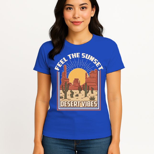 Vintage Feel The Sunset Desert Vibes Womens T-Shirt