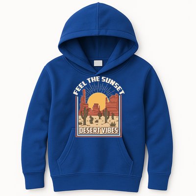 Vintage Feel The Sunset Desert Vibes Kids Hoodie