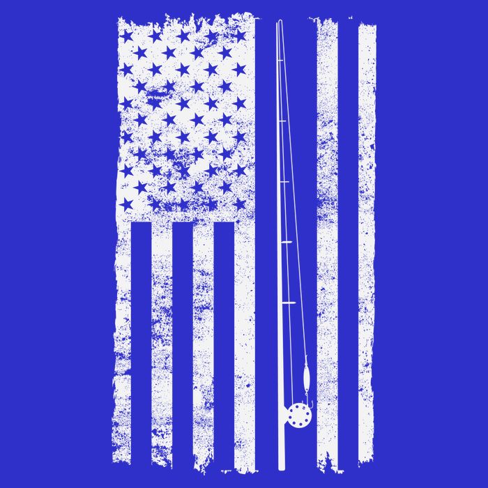 Vintage Fishing American Flag Pole Baby Bodysuit