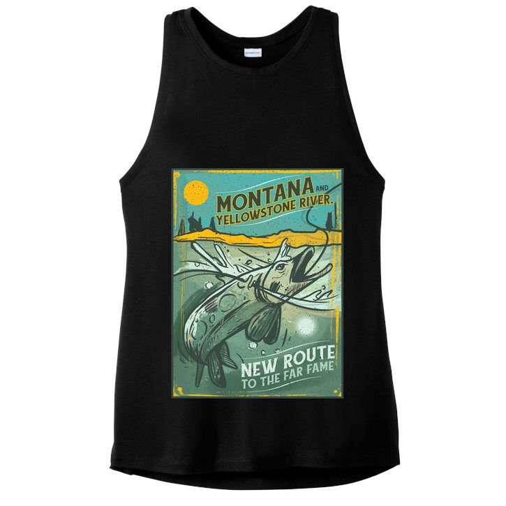 Vintage Fishing Montana Ladies PosiCharge Tri-Blend Wicking Tank
