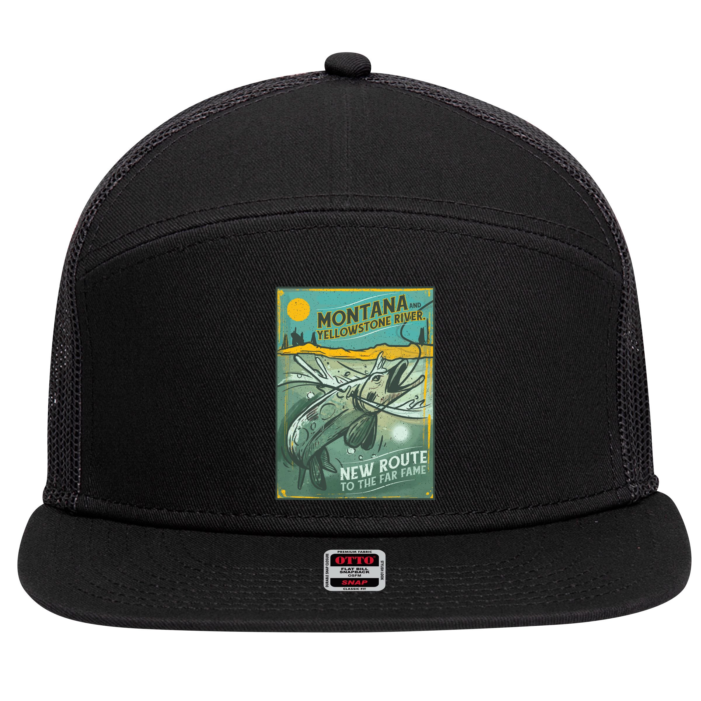 Vintage Fishing Montana 7 Panel Mesh Trucker Snapback Hat