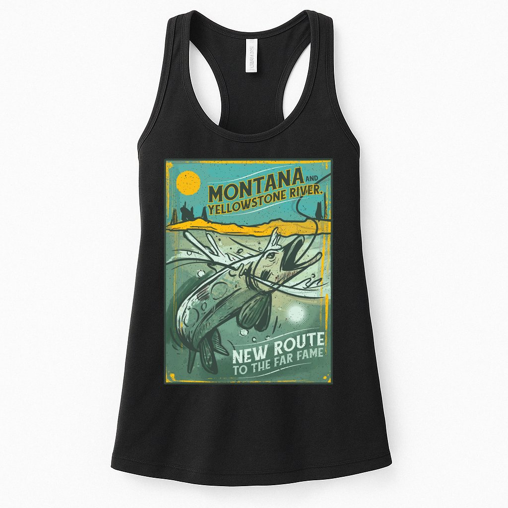 Vintage Fishing Montana Womens Tank Top