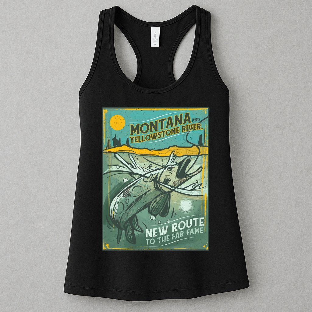 Vintage Fishing Montana Womens Tank Top