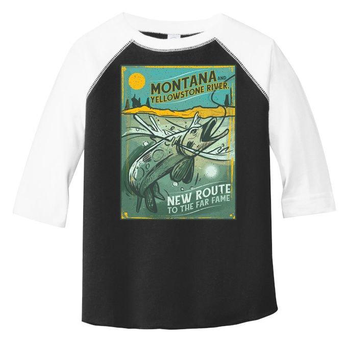 Vintage Fishing Montana Toddler Fine Jersey T-Shirt