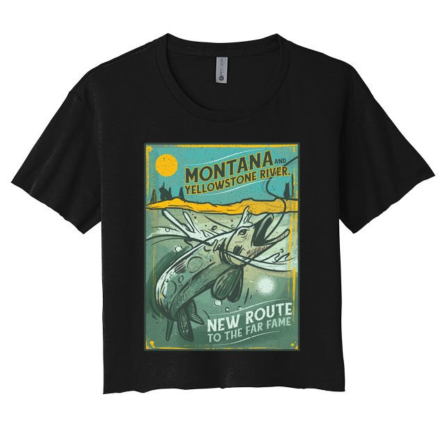 Vintage Fishing Montana Crop Top