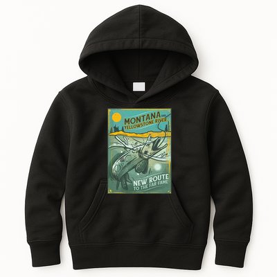 Vintage Fishing Montana Kids Hoodie