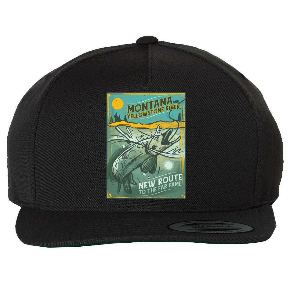 Vintage Fishing Montana Wool Snapback Cap