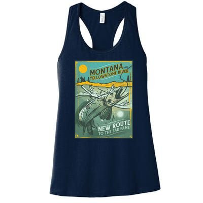 Vintage Fishing Montana Women's Racerback Tank