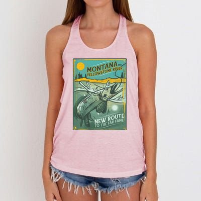 Vintage Fishing Montana Women's Knotted Racerback Tank