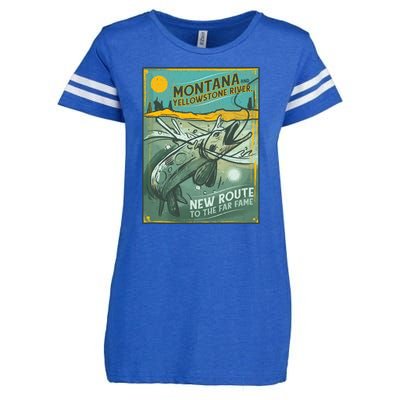 Vintage Fishing Montana Enza Ladies Jersey Football T-Shirt