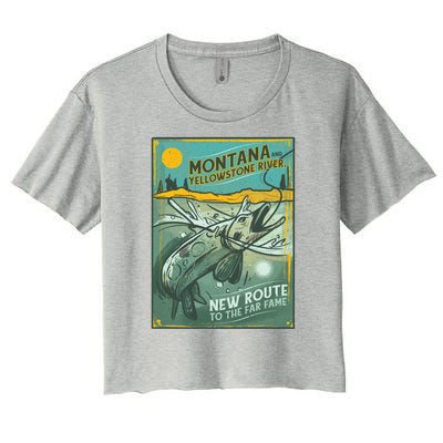 Vintage Fishing Montana Women's Crop Top Tee