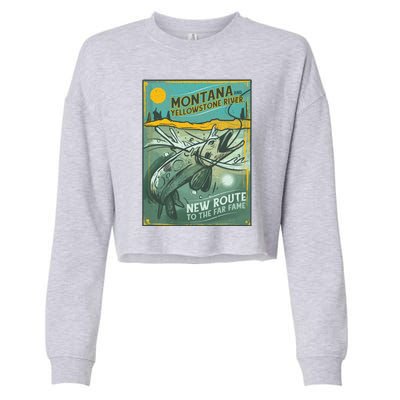 Vintage Fishing Montana Cropped Pullover Crew