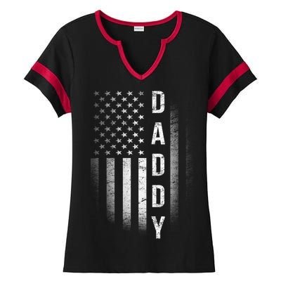 Vintage Flag American Dad Ladies Halftime Notch Neck Tee