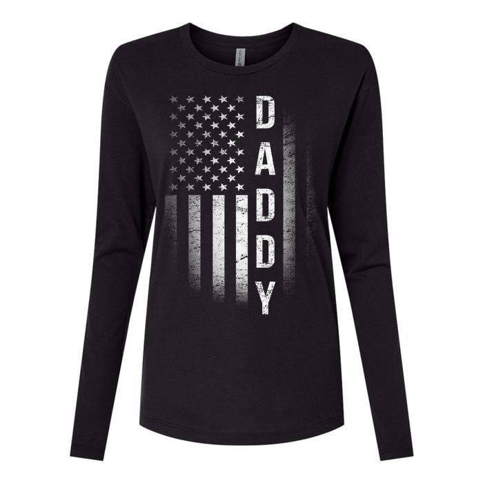 Vintage Flag American Dad Womens Cotton Relaxed Long Sleeve T-Shirt