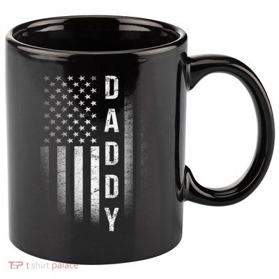 Vintage Flag American Dad 11oz C Handle Ceramic Mug