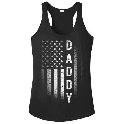 Vintage Flag American Dad Ladies PosiCharge Competitor Racerback Tank