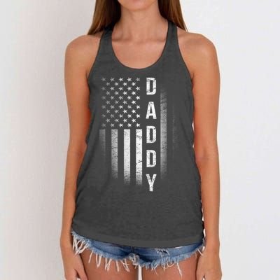 Vintage Flag American Dad Women's Knotted Racerback Tank