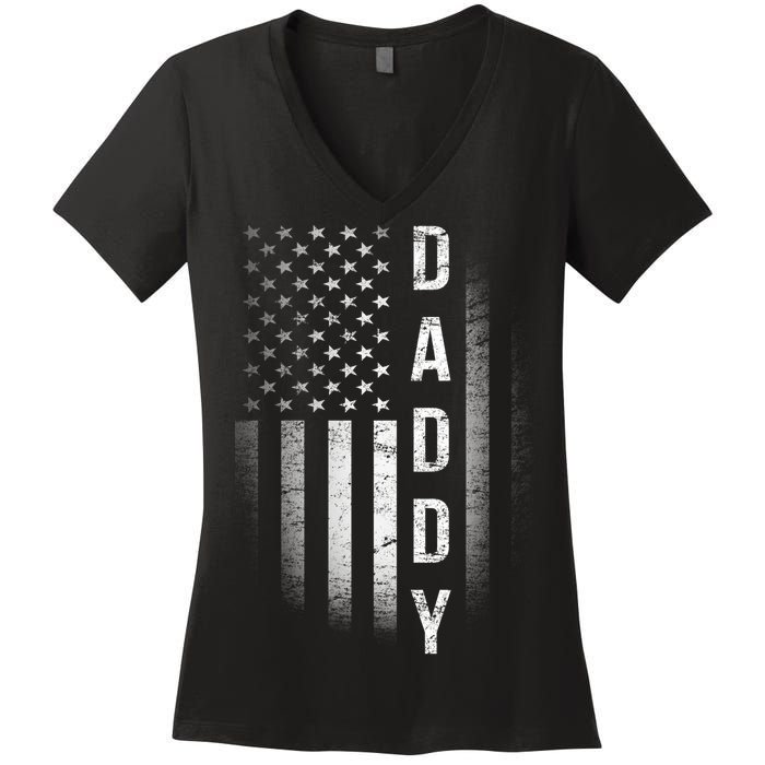 Vintage Flag American Dad Women's V-Neck T-Shirt