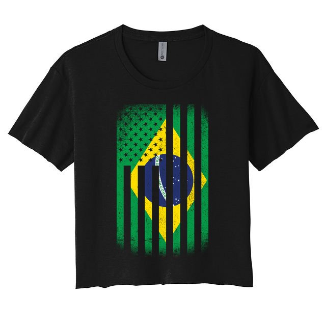 Vintage Flag Of Brazil Crop Top