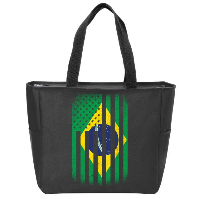 Vintage Flag Of Brazil Zip Tote Bag
