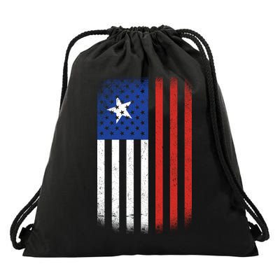Vintage Flag Of Chile Drawstring Bag